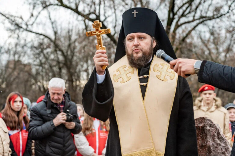 Молебное пение перед строительством Христорождественского храма в городе Люберцы